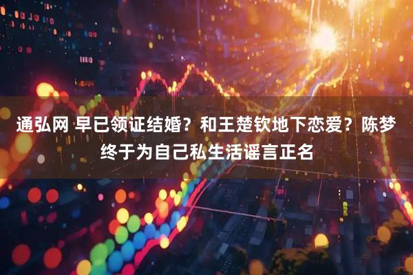 通弘网 早已领证结婚？和王楚钦地下恋爱？陈梦终于为自己私生活谣言正名
